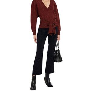 Isabel Marant Meero Corduroy Kick Flare Pant In Black NWT US 4